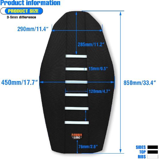 Motorcycle Universal Seat Cover Non-Slip Rubber Striped Gripper Soft Sewing For CRF WR WRF RMZ YZF SXF EXC EXC XC SX CR KLX Dirt Pit Bike Motocross