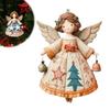 Wooden Christmas Angel Pendant Handcrafted Holiday Gift for Tree Decor Peace Symbol Lightweight Portable Festive Ornament