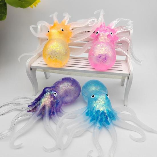 Glitzerndes Tier-Quetschspielzeug Stressabbau Salamander Kaninchen Bär Oktopus Capybara Sensorisches Spielzeug Dekompression Klarer Stressball Fidget-Spielzeug
