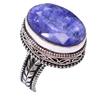 Raw Sapphire Natural Gemstone Antique Silver Plated Ring US Size-7 A 550