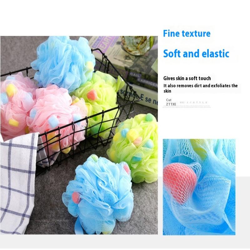 Soft Bath Scrub Bath Ball Body Clean Bath Puff Bathroom Supplies Flower Shape Scrubbing Bubble Shower Mesh Sponge Back Brush