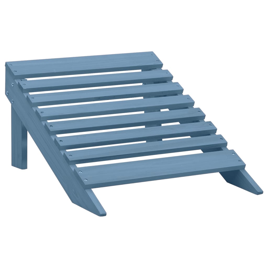 Vidaxl Adirondack Garden Chair with Footrest, Fir Wood, Blue
