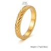 Trendy Chevron Herringbone Ring for Women Men, 18K Gold Plated Stainless Steel Stackable Band, Waterproof Tarnish Free