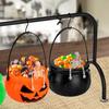 Yousheng Halloween Decoration Witches Cauldron Serving Bowls Set with Iron Rack Skeleton Hooks Plastic Candy Bowl for Indoor Outdoor Party Decorations
