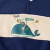 Marineblauer Walprint, neuer Jungen-Pullover mit Kragen, lässiger Kinder-Pullover ohne Kapuze mit Kragen