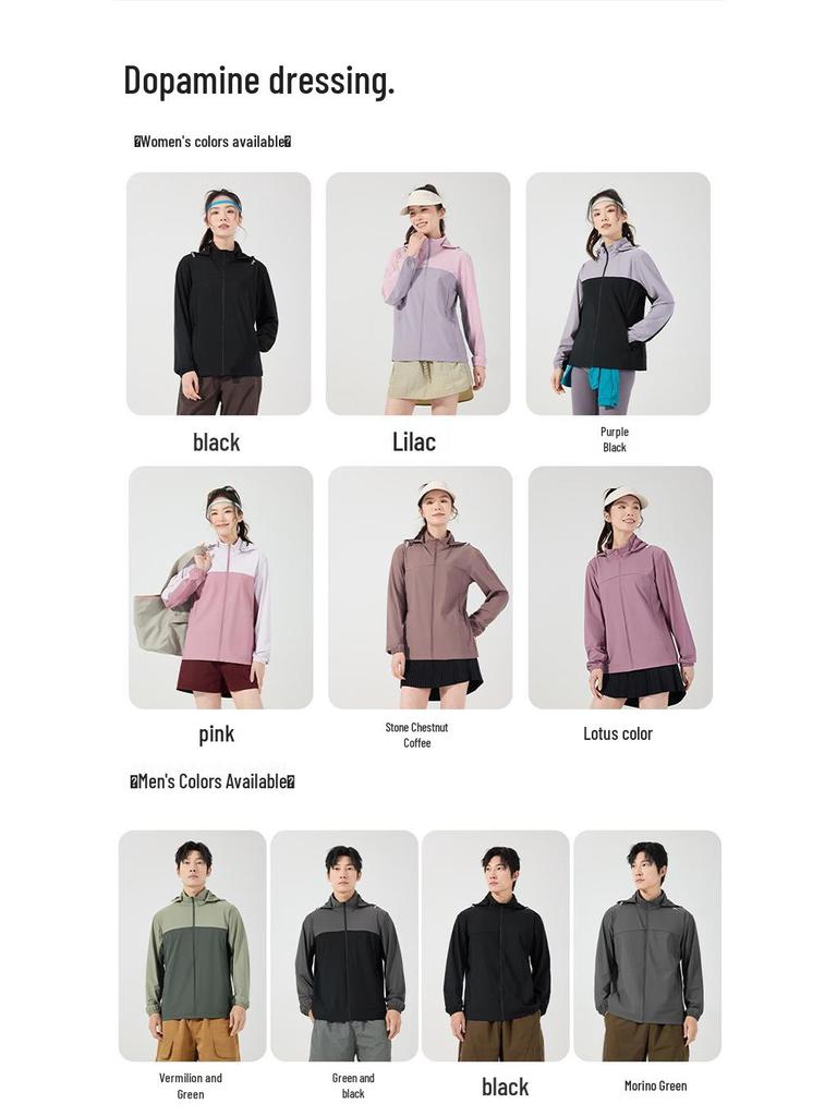 UPF50+ Sun Protection Color Block Hooded Jacket, Ice Silk, Custom Logo Option
