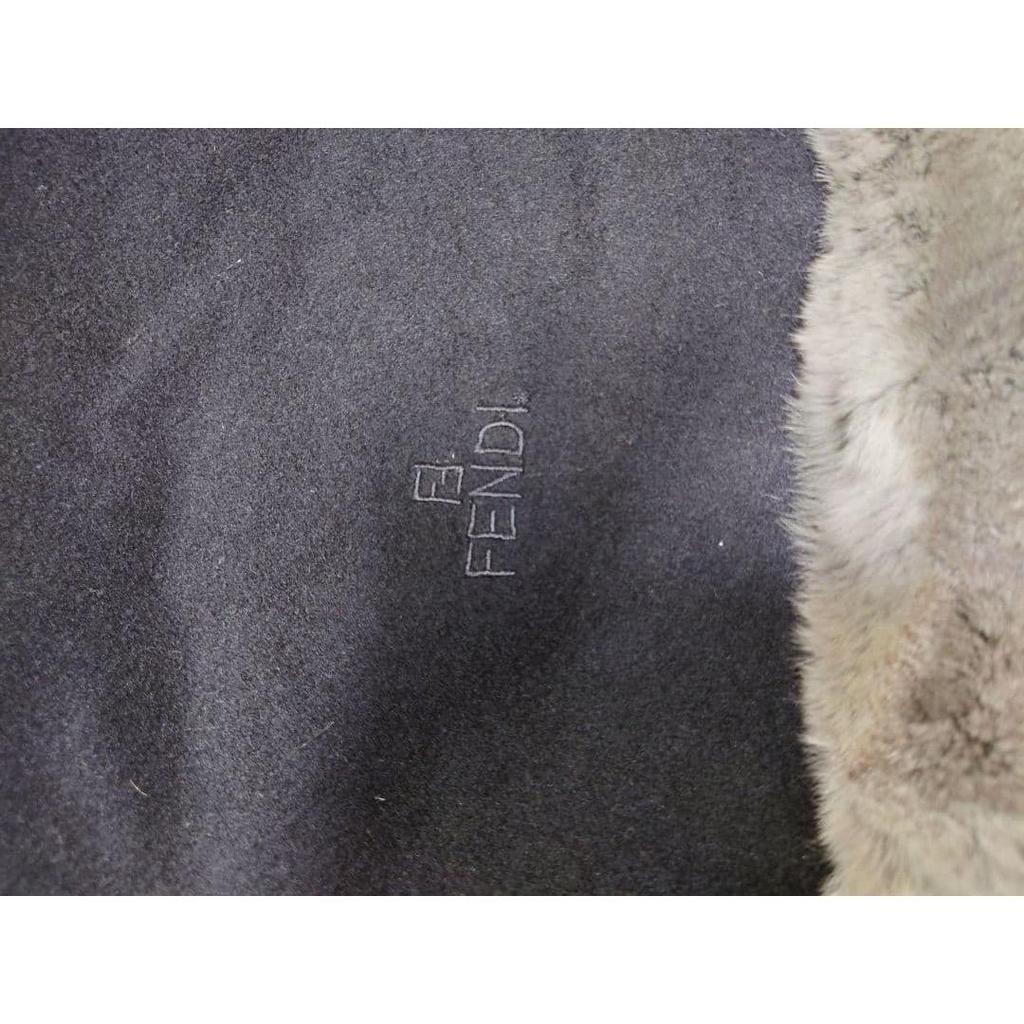 Used Excellent Condition [FENDI] Soft 100% Cashmere x Chinchilla Fur Stole