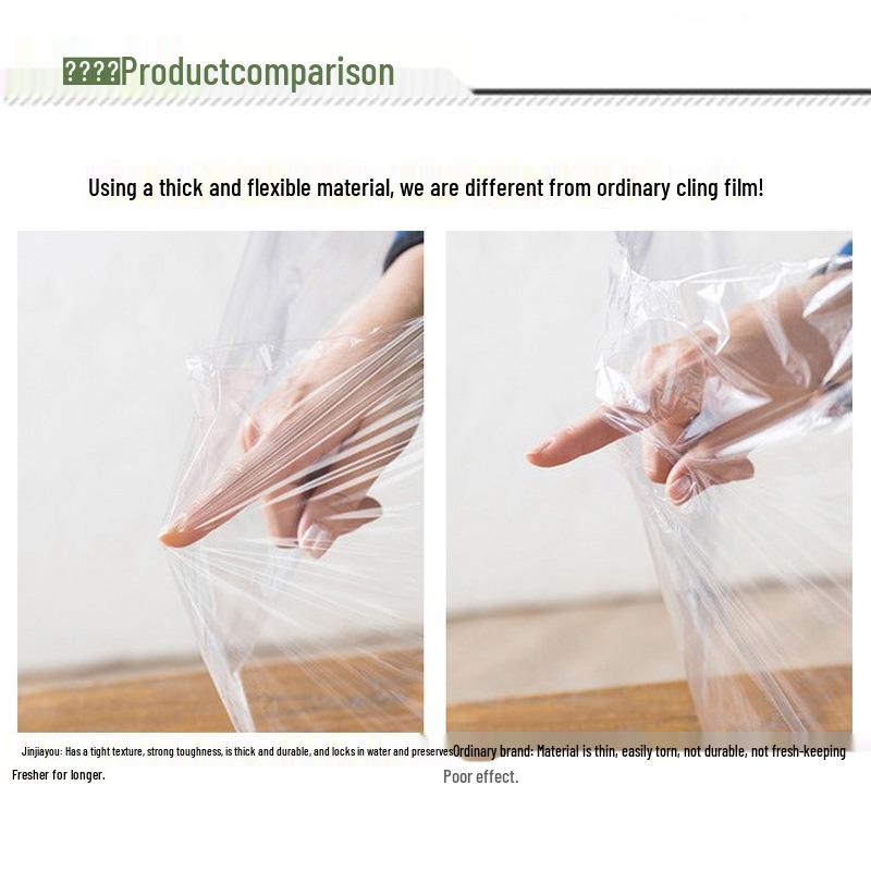 Jinjia You Thickened PE Cling Film for Kitchen & Microwave, Easy Tear, Food Grade