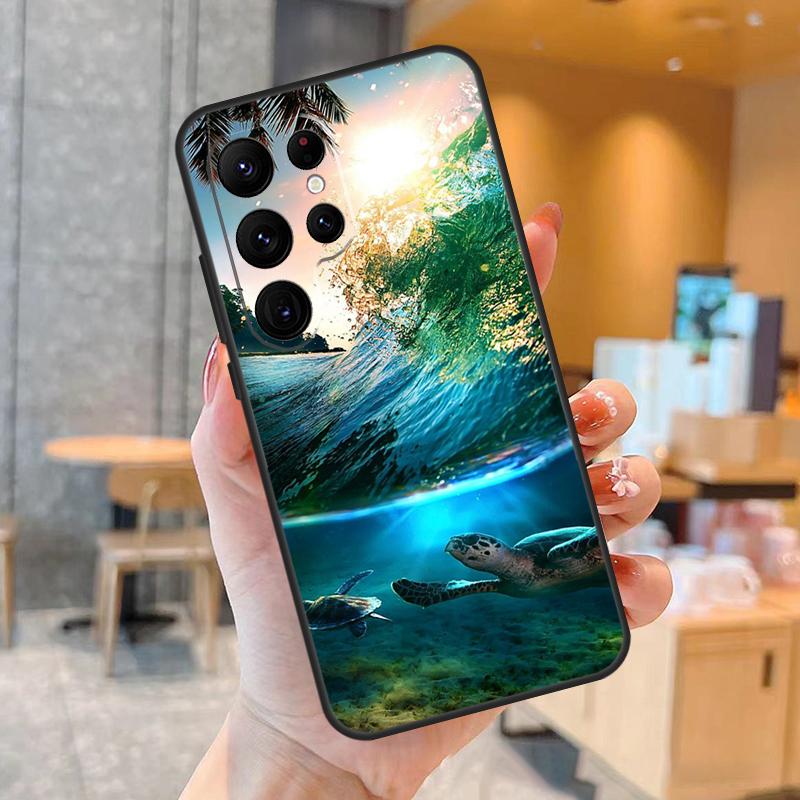 Cute Cartoon Turtles Phone Case For Samsung Galaxy S25 S24 S22 S21 S20 S23 Ultra S9 S10 Plus S25 FE Back Cover