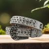Blingbling Rhinestones Waist Belt Studded Grommet Buckle Rivets Costumes Rhinestones Heavy Duty for Jeans Pants