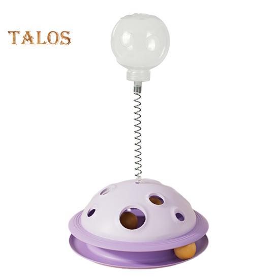 Interactive Cat Treats Dispenser Toy Leaking Food Ball Pet Feeder Toy Puzzle Pet Slow Feeder with Ball Track for Indoor Cats Dogs