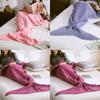 Cozy Mermaid Tail Blanket Soft Knitted Acrylic Blanket For Modern Minimalist Decor