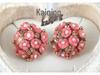 Korean Style Ceramic Rose Stud Earrings and Ear Cuffs