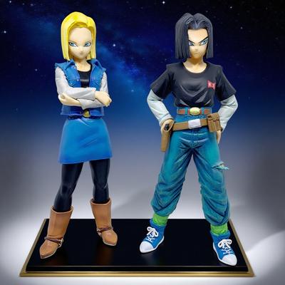 Bandai Anime Dragon Ball Z Android 17 18 Figure Android 18 PVC Action Figures Collection Model Toys for Children Christmas Gifts