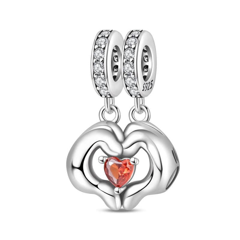 Neworiginalcopper Charm Bead Mother'S Day Love Heart Family Pendant Fits Bracelet Womens Jewelry Gift