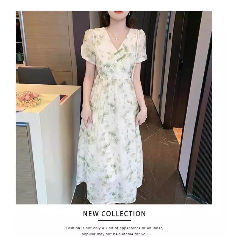 Women's 2026 Summer Floral Slimming Long Dress - Elegant & Graceful Style