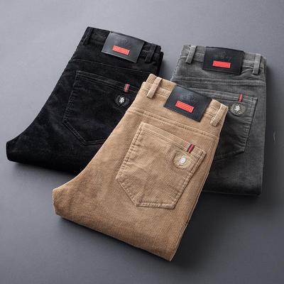 Men's Versatile Corduroy Casual Pants - Loose, Straight, Stretch Trousers for Autumn and Winter.