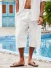 European and American Men's Cotton-Linen Multi-Pocket Beach Shorts (2024 Edition)