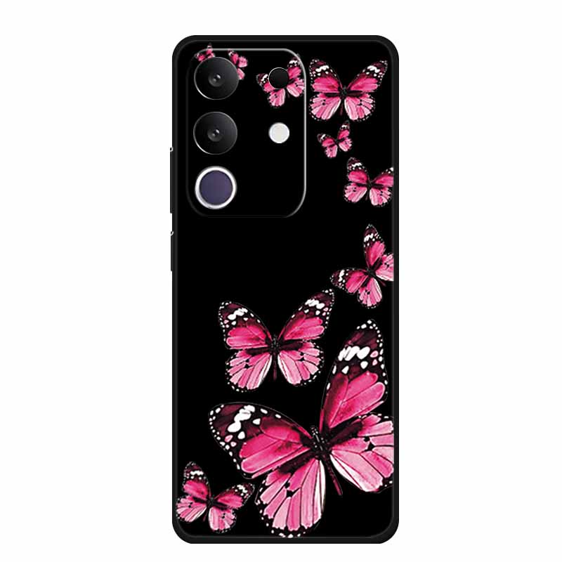 Cartoon Case For Vivo T4x 5G Case Soft TPU Black Silicone Back Cover For Vivo Y300T Y29 4G Phone Case Fundas Shockproof Coque