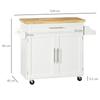 Kitchen Trolley Serving Cart Kitchen Island 1 Spice Rack 1 Towel Holder 109 Cm X 40 Cm X 89 Cm White