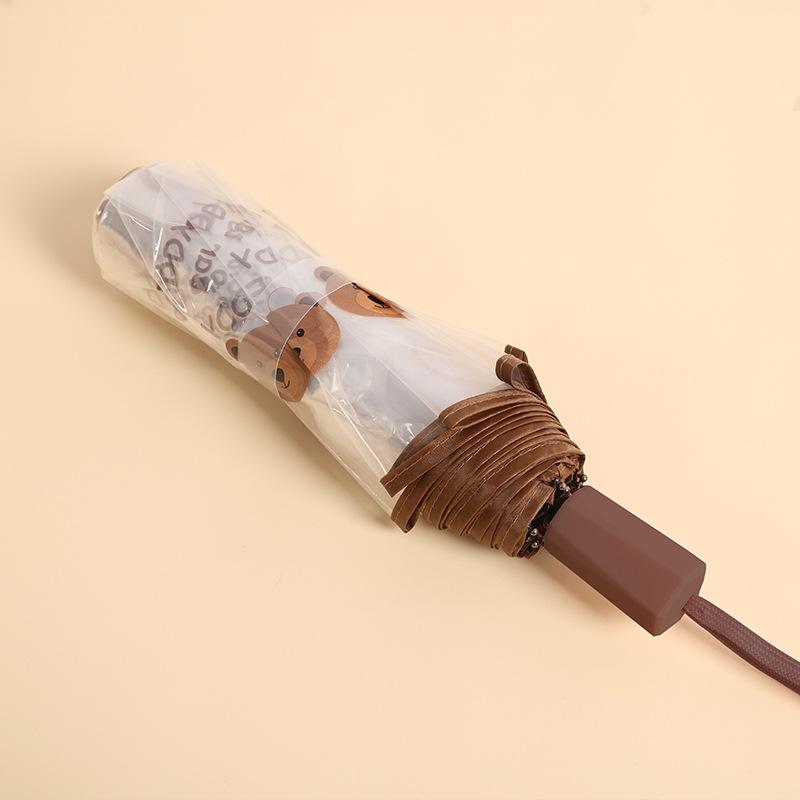 Paraguas Transparente Lindo de Dibujos Animados – Recomendado por Influencers, Ideal para Estudiantes y Sesiones de Fotos