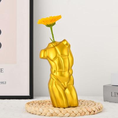 Pánská váza na tělo pryskyřičná váza váza ve tvaru pánského těla unikátní stolní váza socha mužské postavy moderní art deco domov