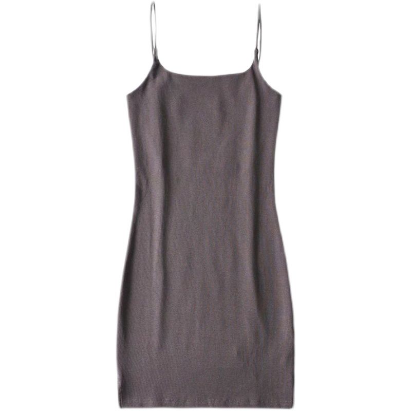 Summer Gyaru ~ European and American UF Rubber Band Solid Sheath Lower Split Sling Pullover Sleeveless Backless Dress Tight