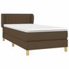 3126936 vidaXL Lit à sommier tapissier avec matelas Marron foncé 90x200 cm