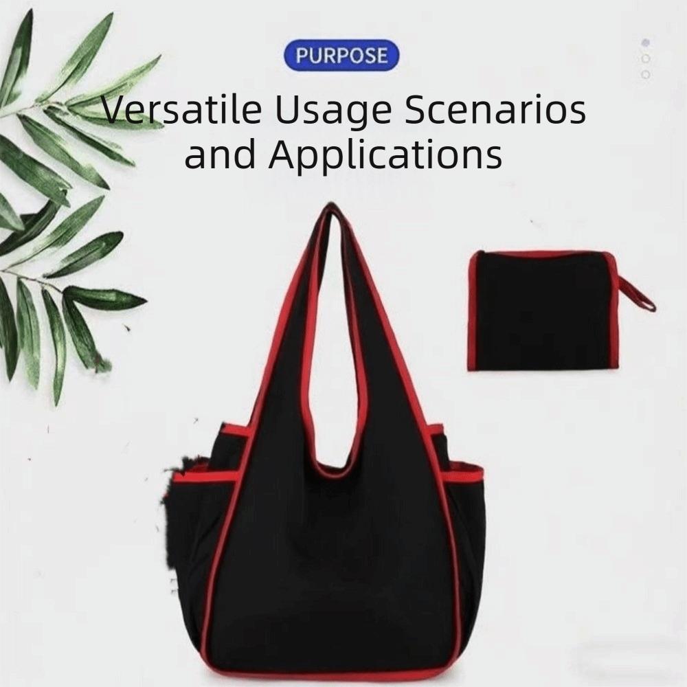 Large Capacity Tote Bag Foldable Eco-Friendly Bag Retro Shopping Bag Portable Use