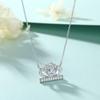 925 Sterling Silver Crown Necklace Female European and American Fashion Princess Heart-shaped Zircon Pendant Love Collarbone Chain