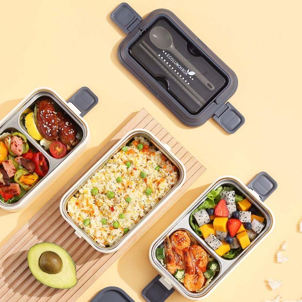 Multi-Layer Food Storage Container Foldable Handle Food Boxes 304 Stainless Steel Lunch Box  Worker