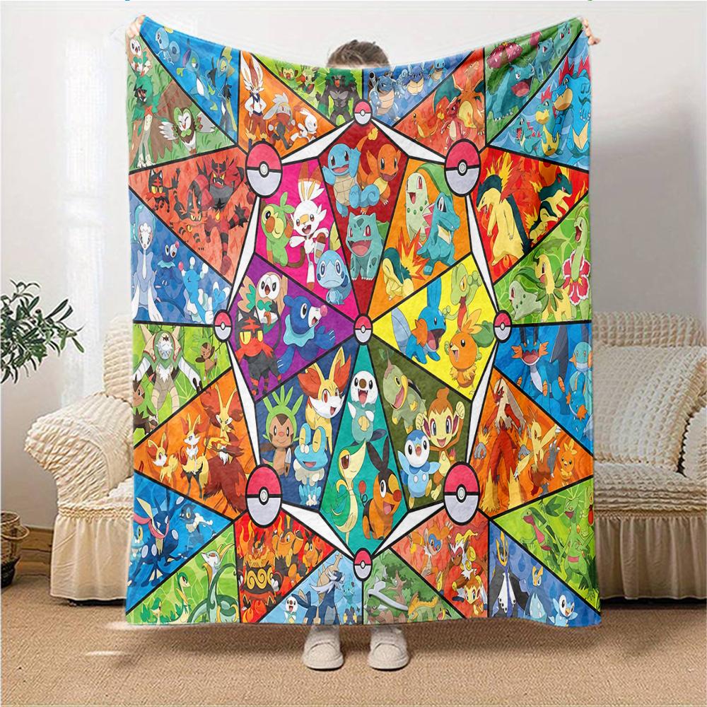 Pokemon Characters Collage Blanket Soft Throw Blanket For Home Bedroom Bed Sofa Travel Office Solid Christmas Blanket