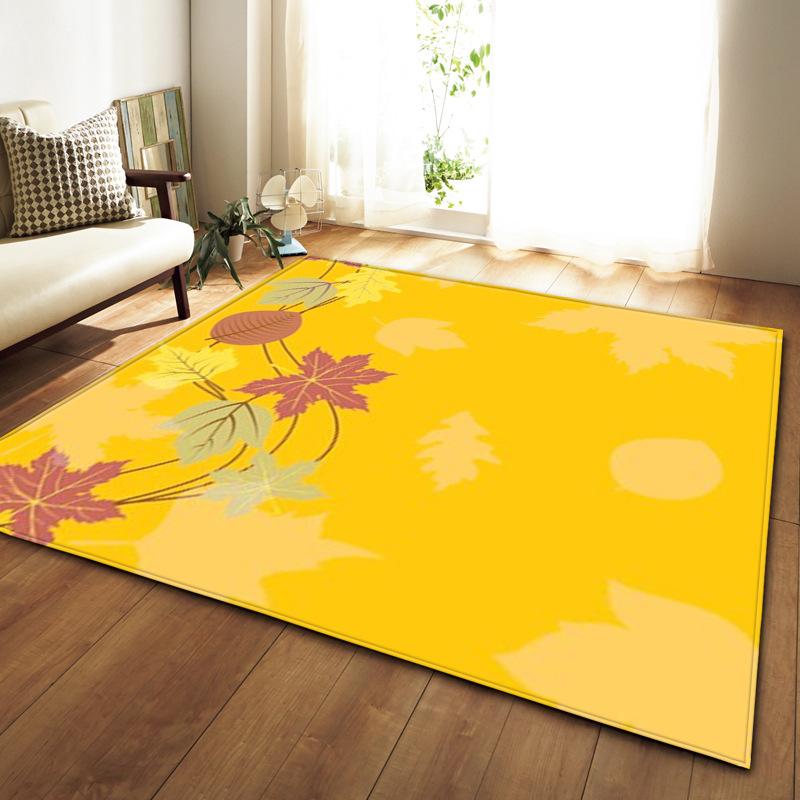 Maple Leaf Living Room Carpet Bedroom Dining Room Floor Mat Pattern Size