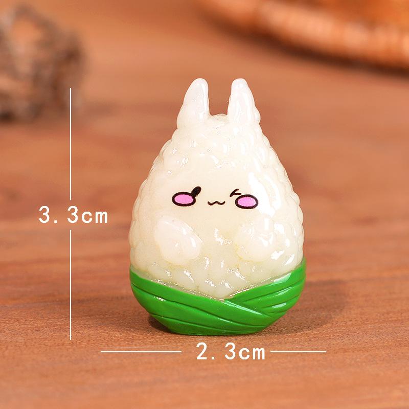 Dragon Boat Festival Cartoon Small Zongzi, Micro-landscape Gardening Resin Small Decorative Items, Cute Round Zongzi Decorative Accessories