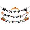 Pre-Strung Happy Friendsgiving Banner Thanksgiving Decorations, Friends Theme Banner Sign for Fall Thanksgiving Party Home Office Indoor Fireplace