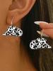 1 Pair Western Cowgirl Style Versatile Pink Acrylic Wavy Cowboy Boot Drop Earrings, Suitable For Women Party And Everyday Wear