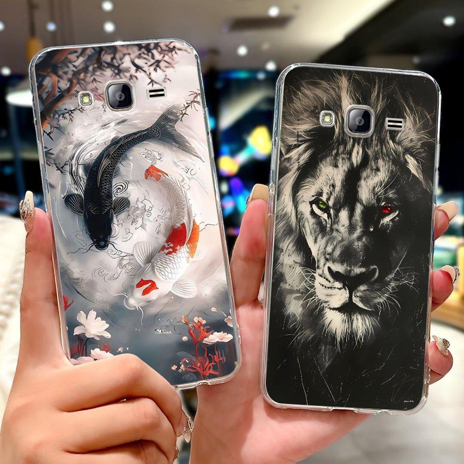 For Samsung Galaxy J5 Case J500F J500H J500G Cover Luxury Dragon Lion Soft Silicone Phone Cases For Samsung J3 J5 J7 2016 Bumper