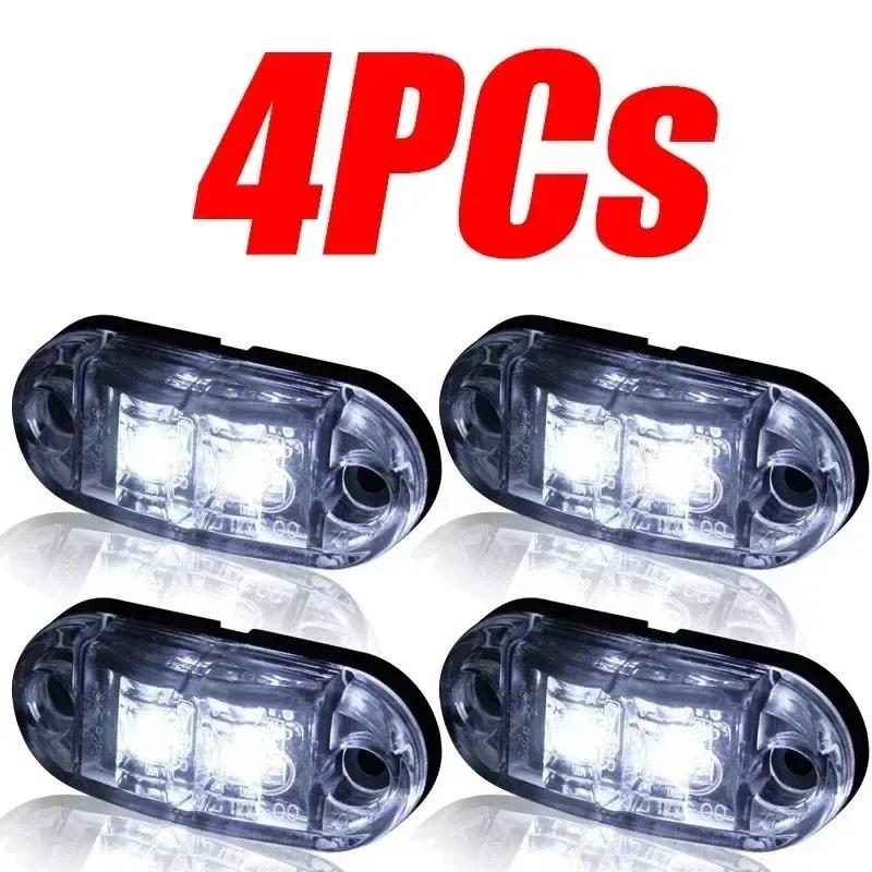 2/4Pcs 12V 24V LED Side Marker Lights Oval Front Rear Clearance Indicator Lamp TruckAccessorie for Truck Van Trailer BUS Caravan