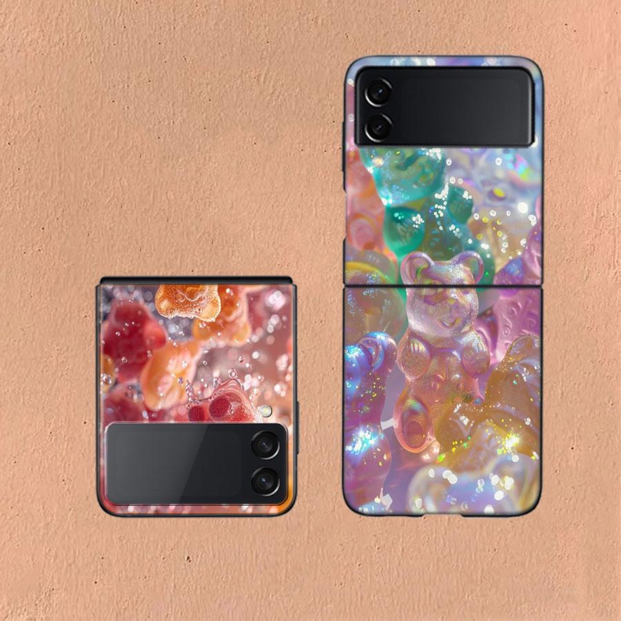 Gummy Bears Coque For Samsung Z Flip7 6 Galaxy Case Shockproof Z Flip5 Z Flip3 4 5G Hard Cover Phone TPU PC Hard Funda