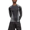 Y-3 Striped Slim Fit Long Sleeve T-Shirt Men Tops Black Gray HY5874
