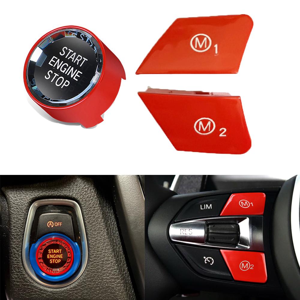 Car Steering Wheel Start Stop M1 M2 Button Fit for BMW M2 M3 M4 M5 M6 X5M X6M F20 F22 F30 F32 F80 F82 F87 Crystal