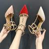 Rivet High Heels Frauen Stiletto Spitzschuh Schuhe Frauen Sommer Alle-match Sexy Orange frauen Schuhe Sandalen