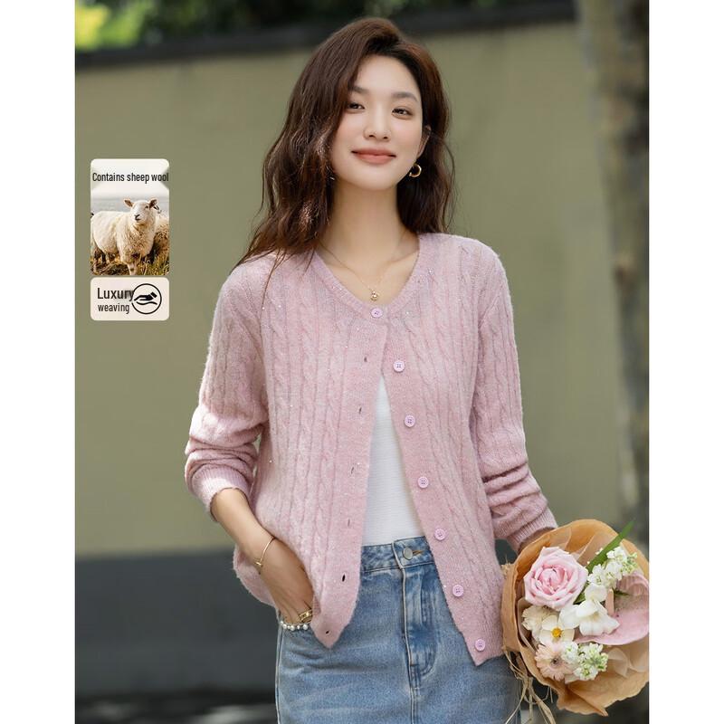 

Demana Women s Fluffy Wool Blend Sequin Knit Sweater M