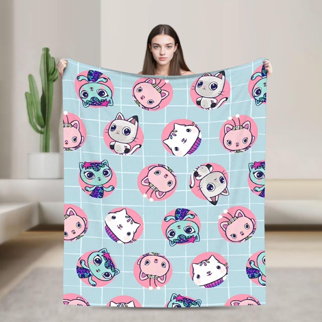 G-gabbys Dollhouse Fun Flannel Blanket Super Warm Bedding Throws for Couch Bed Travel Office Aesthetic Bedspread Sofa Bed Cover
