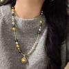 Vintage High Quality Strong Light Artificial Crystal Pearl Sweater Chain Necklace Collarbone Chain