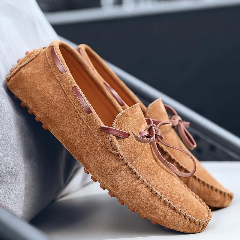 Men's Casual Shoes Suede Loafers Classic Leather Shoes Soft Driving Flats Luxury Moccasins Hot Slip on Men Shoes Plus Size 38-49