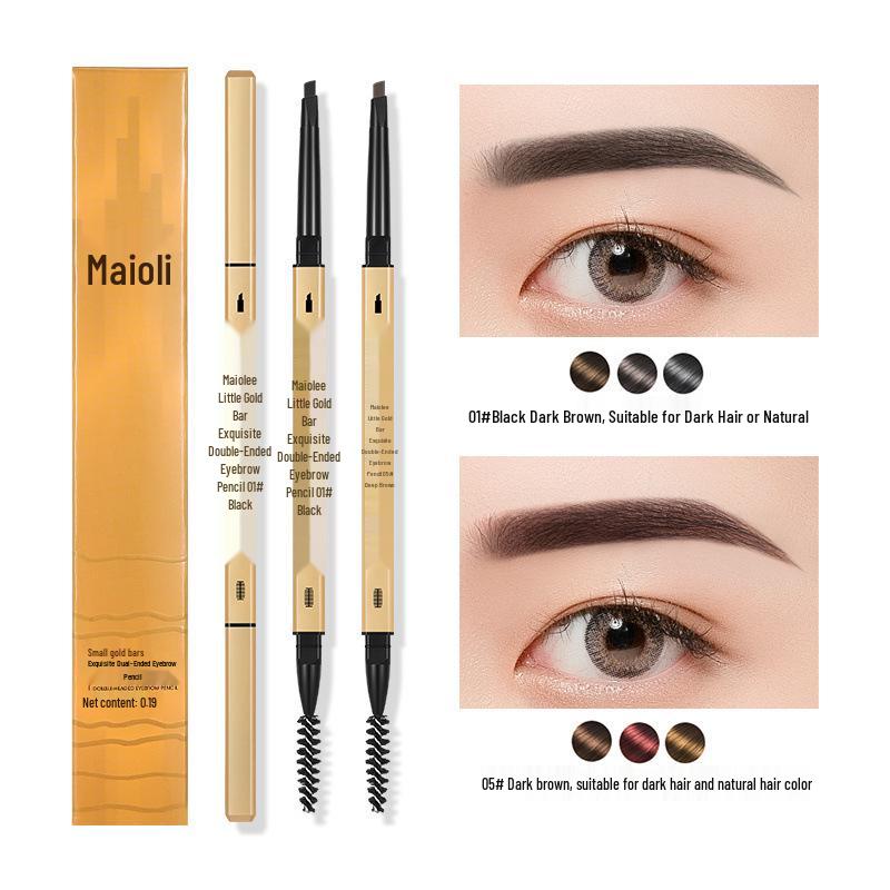 Ultra-Fine 3D Smudge-Proof Double-Ended Eyebrow Pencil with Triangle Tip