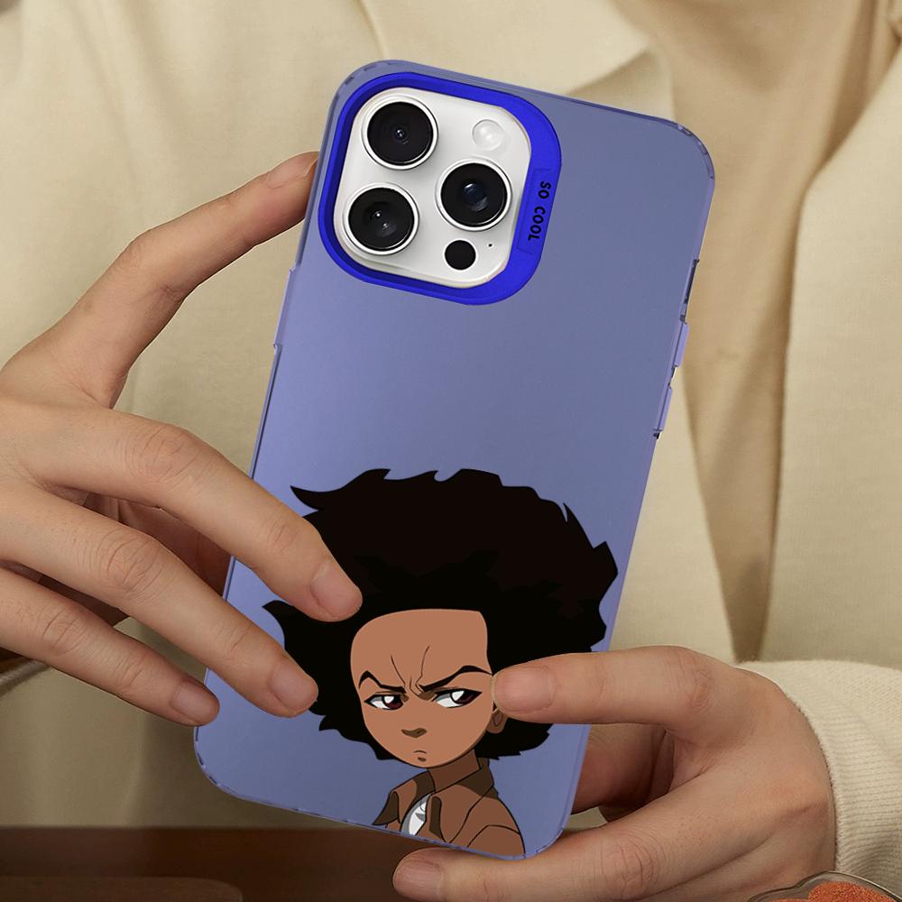 Huey Freeman Boondocks Phone Case For IPhone 16 15 14 13 12 11 Pro Max X XR XSMAX 8 7 Plus Matte Shockproof Back Cover