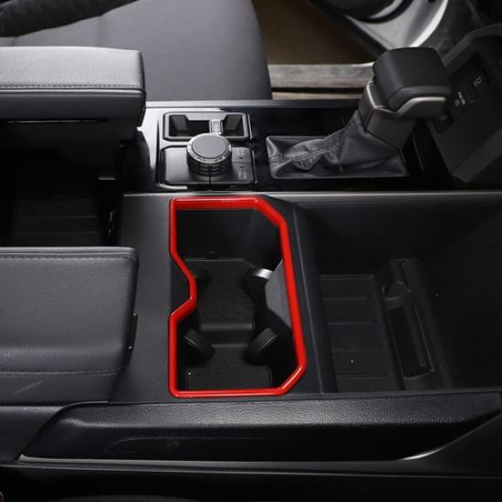 Red Gear Shift Cup Holder Cover Trim For Toyota Tundra -2024