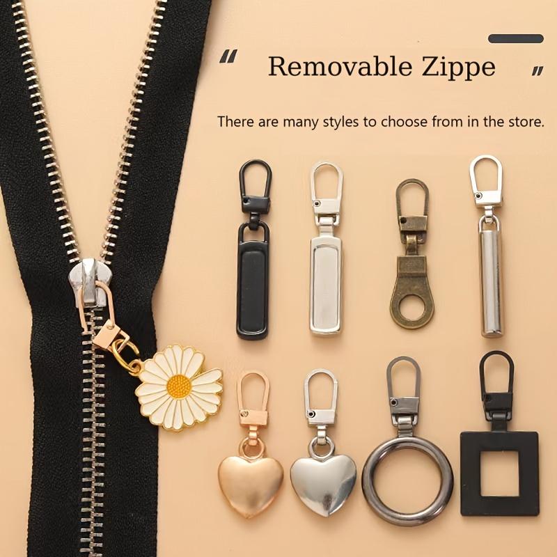 5pcs Wave-Shaped Versatile Tool-Free Metal Eyelet Semi-Automatic Pull Tab Detachable Zipper Puller Luggage Coat Clothing Shoes Boots